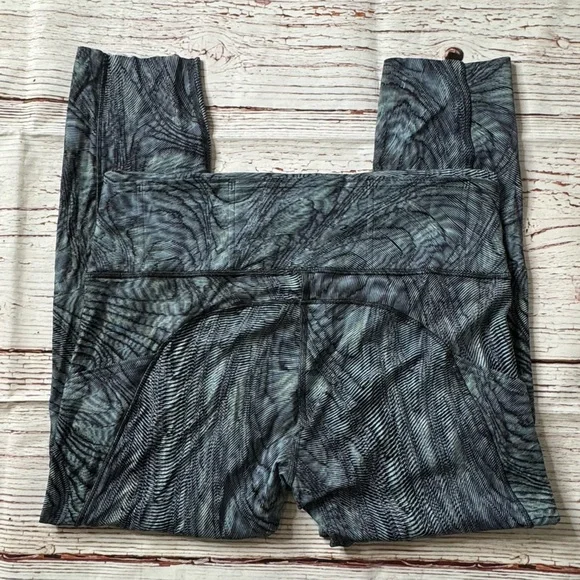 Lululemon Fast and Free High Rise Crop 23" in Dimensional Icing Blue Multi Sz 10